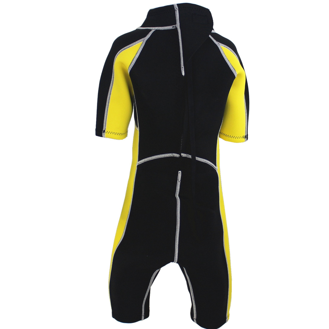 2.5mm SCR neoprene with nylon YKK zipper back side, flat lock Pink and Yellow colors wetsuit shorty