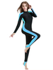 Lady's Full Body UV 50+ 210 Sgm Nylon/Polyester Blue Red, Black Rash Guard