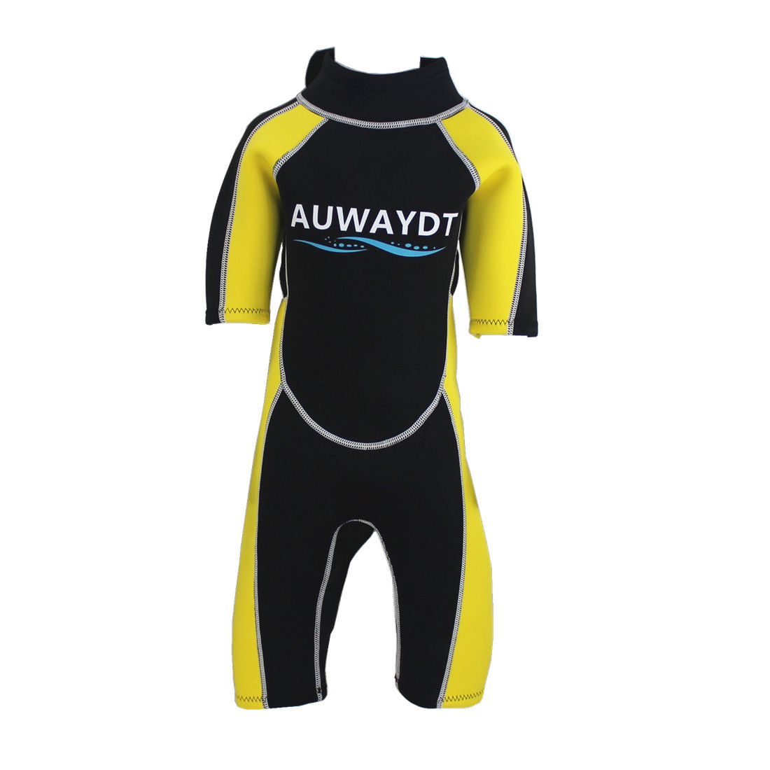 2.5mm SCR neoprene with nylon YKK zipper back side, flat lock Pink and Yellow colors wetsuit shorty