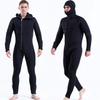 7MM neoprene chest zipper with hood all black Men and Women semi-dry suit