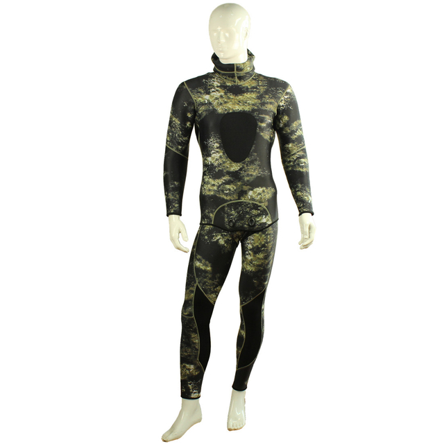 3MM Camouflage two-piece spearfishing Mens double nylon blinding stitching wetsuit