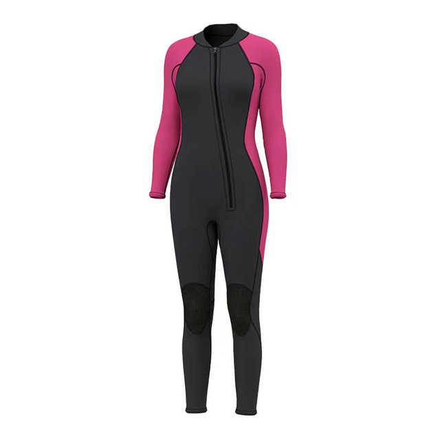 High quality CR NEOPRENE black and red nylon with back YKK and front mesh ladies full wetsuit