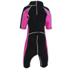 2.5mm SCR neoprene with nylon YKK zipper back side, flat lock Pink and Yellow colors wetsuit shorty