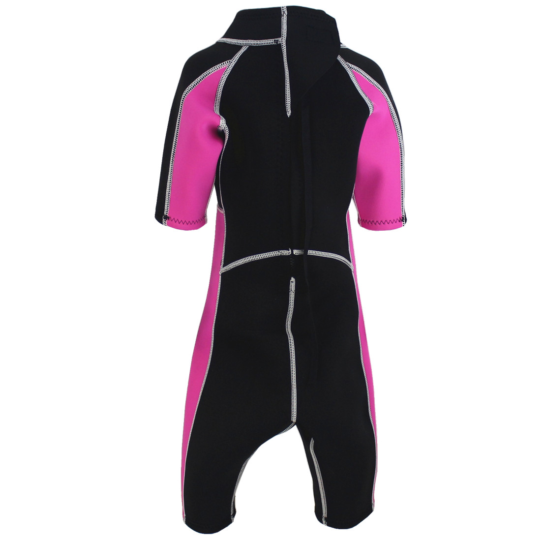 2.5mm SCR neoprene with nylon YKK zipper back side, flat lock Pink and Yellow colors wetsuit shorty